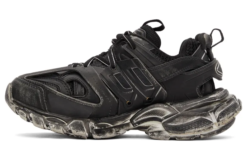 Balenciaga Black Faded Track Sneakers (542436 W3CN2) (3)