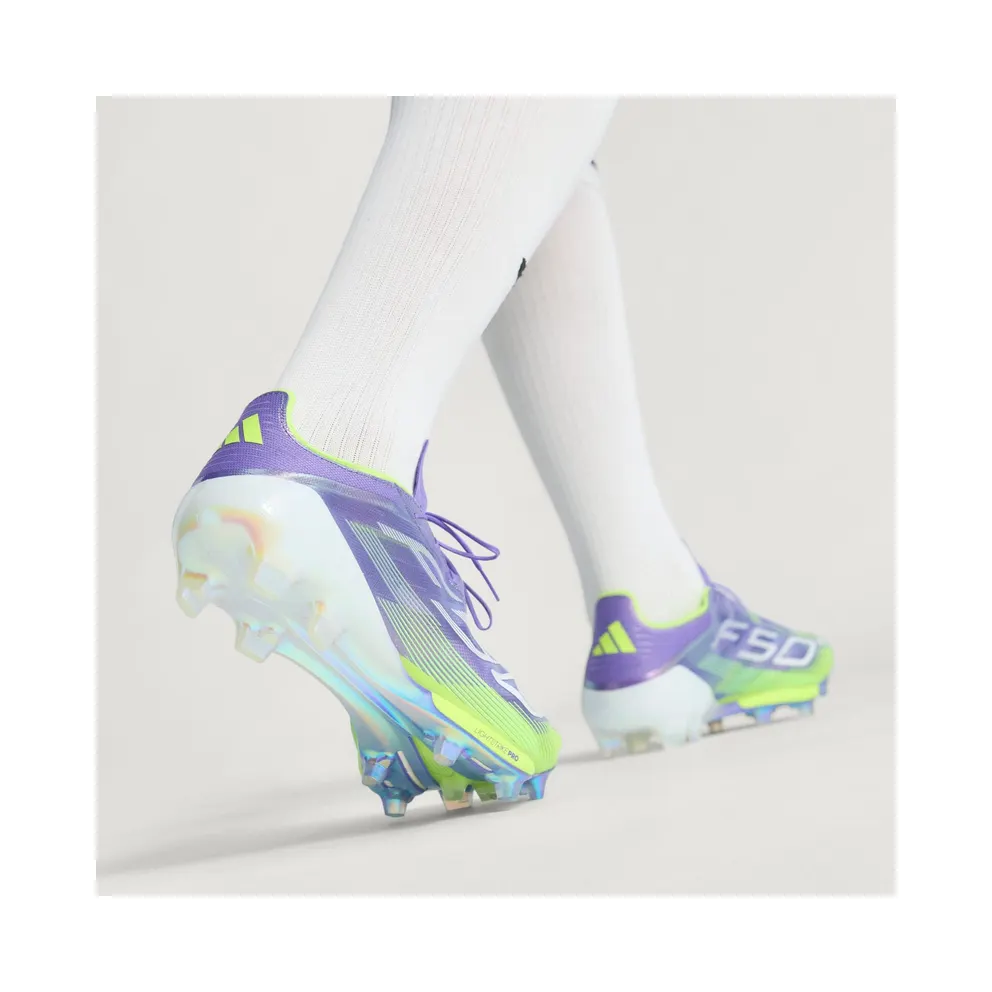 adidas F50+ Firm Ground Boots “Purple Rush / Cloud White / Lucid Lemon” (JS3211)