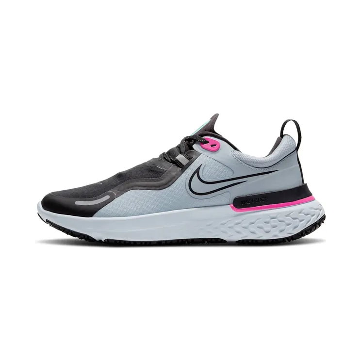 Nike React Miler Shield “Obsidian Mist / Aurora Green / Fire Pink / Black” (CQ8249-400)