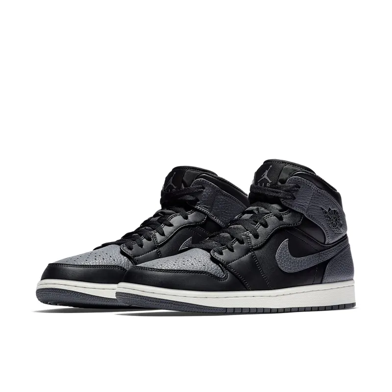 Jordan 1 Retro Mid Black Dark Grey Black/Summit White-Dark Grey (554724-041)