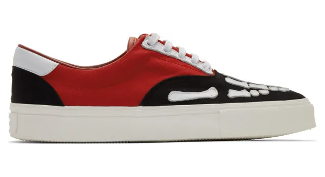 Amiri Black and Red Skeleton Toe Sneakers (S0F22274CL)