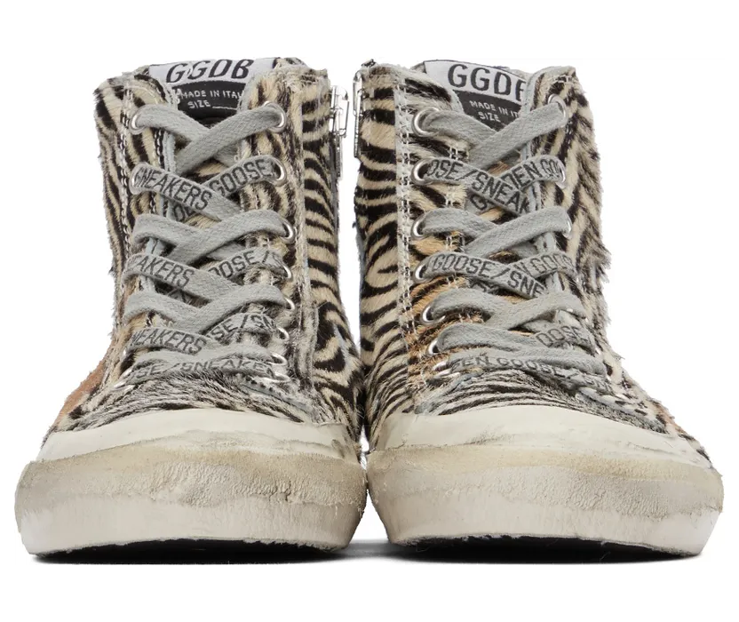 Golden Goose Black & Off-White Francy Zebra Sneakers (GWF00114.F002628.81554) (2)