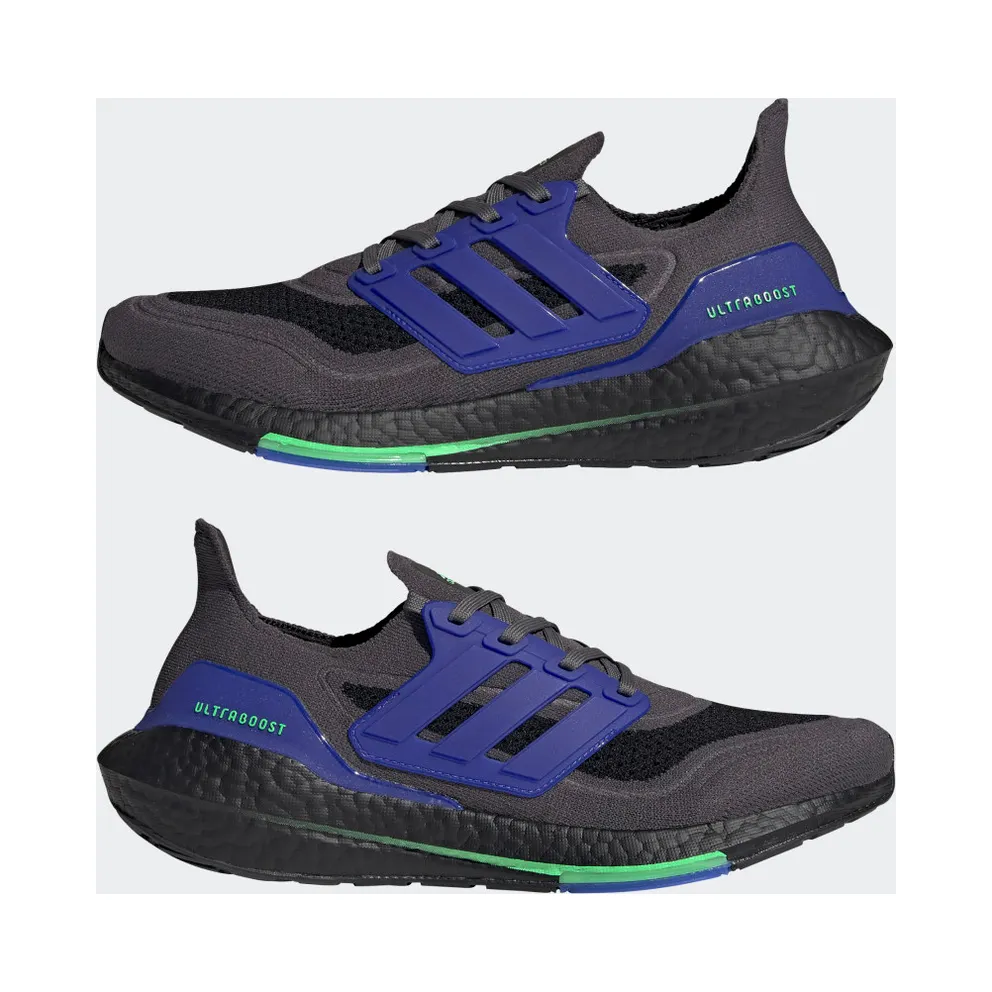 adidas Ultraboost 21 Grey Five / Core Black / Screaming Green (S23871)