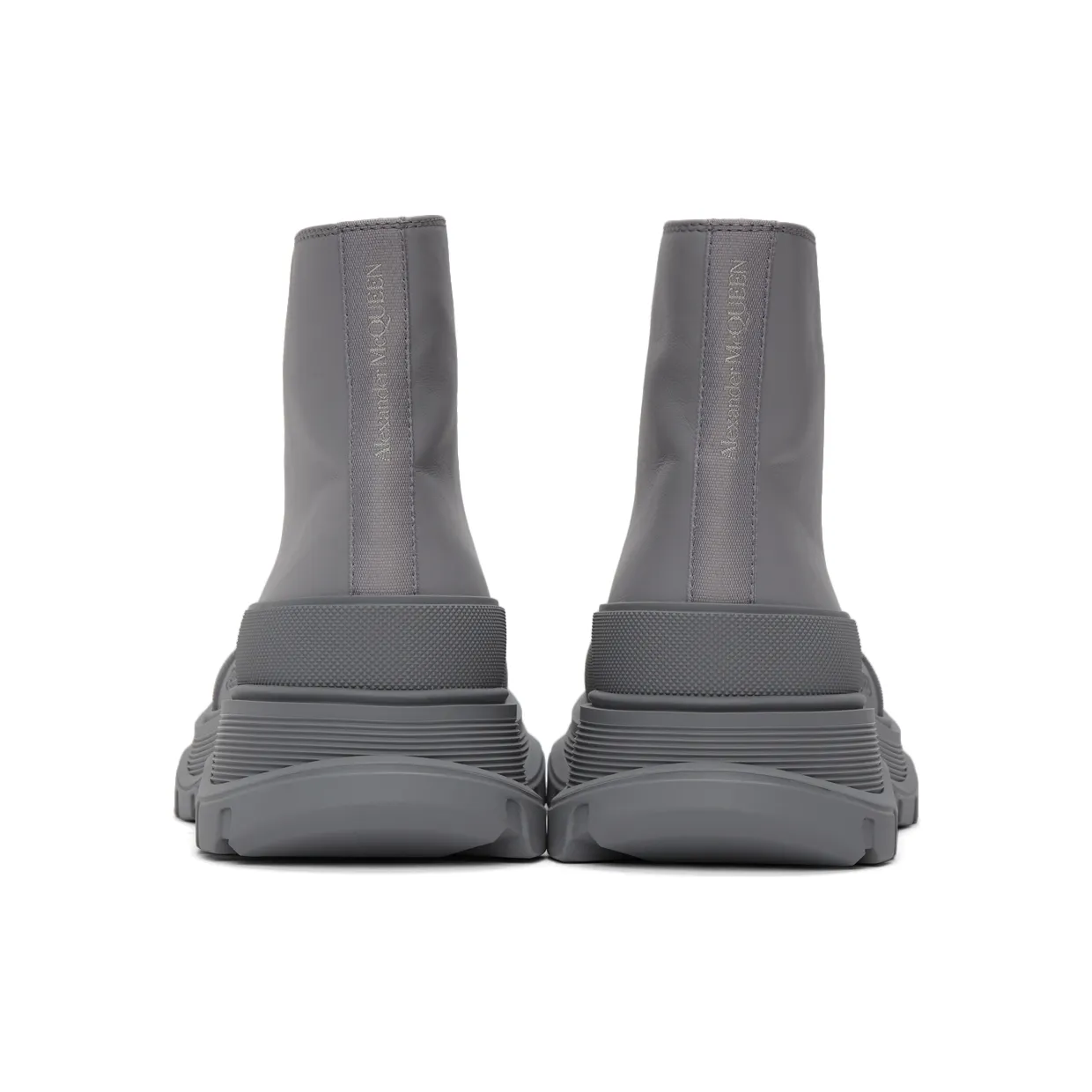 Alexander McQueen Grey Tread Slick High Sneakers (627206WIB81) (4)