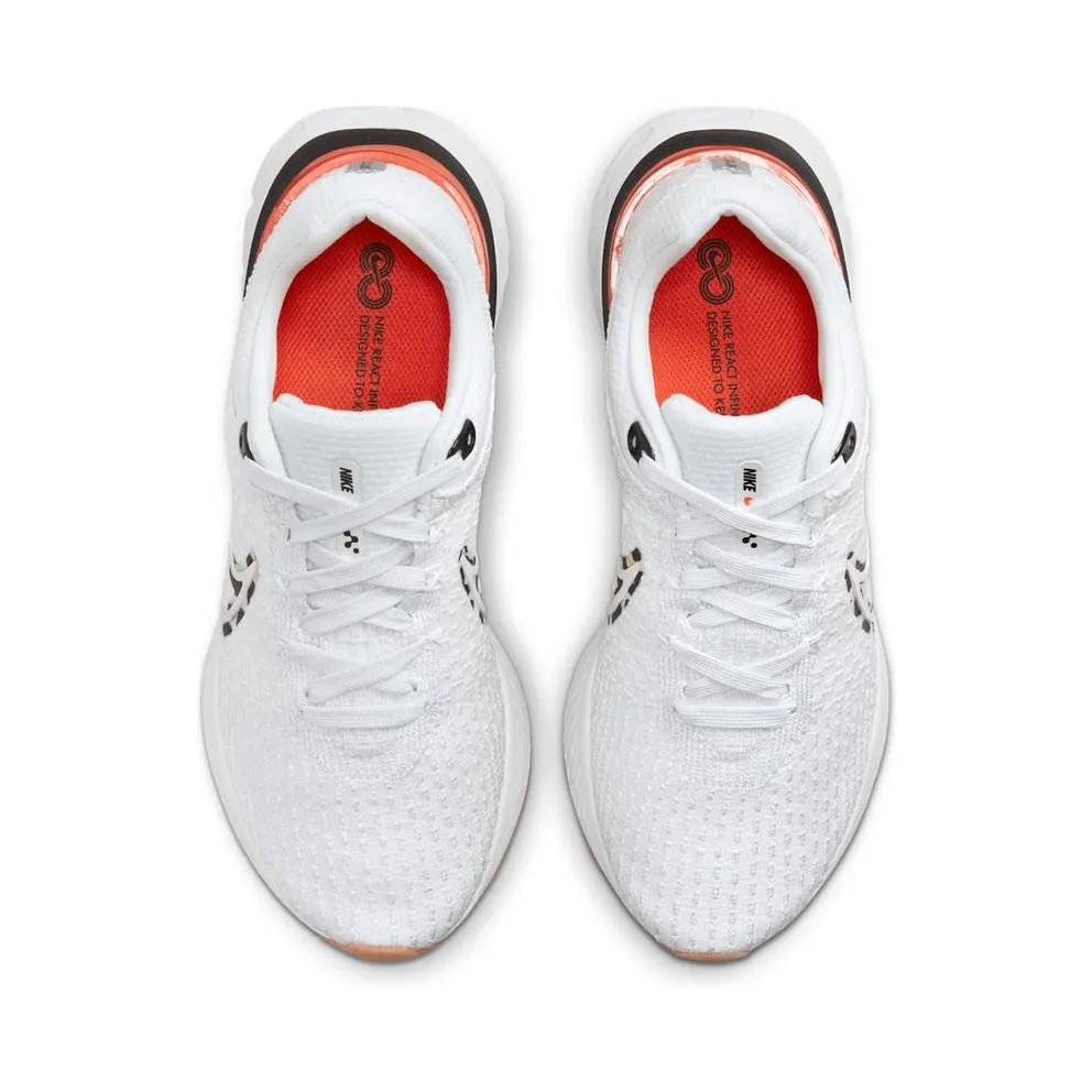 Nike React Infinity Run Flyknit 3 “Platinum Tint / Team Orange / Black / Metallic Summit White” (DZ5215-001)