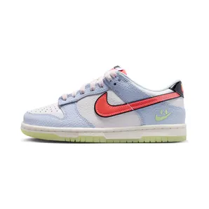 Nike Dunk Low Smiley Swoosh White Hydrogen Blue Crimson (IR0614-100)