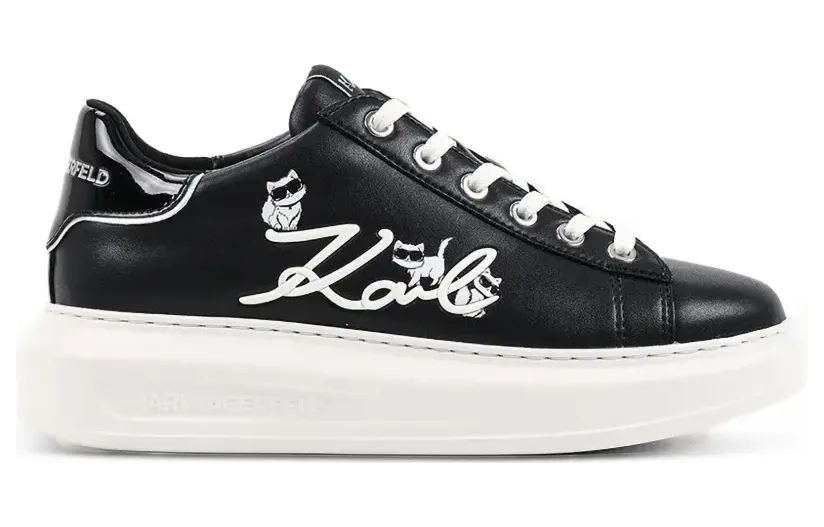 Karl Lagerfeld logo-embroidered platform sneakers – Zwart (KL62510C000)