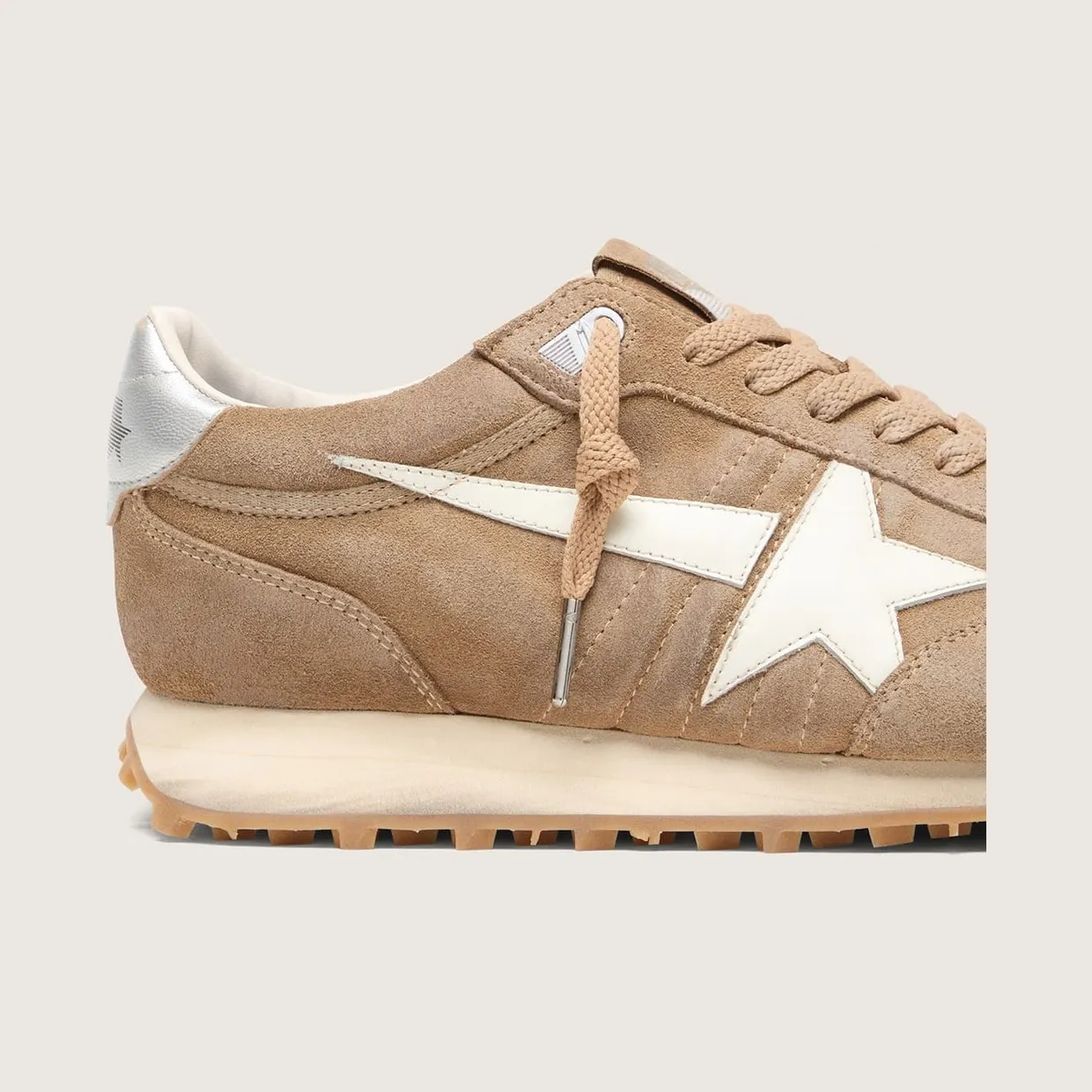 Golden Goose Men’S Marathon In Tobacco Suede With White Star (GMF01071.F008445.55777) (4)