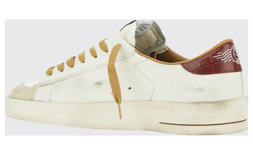 Golden goose Stardan Calfskin Leather Trainers with Distressed Effect and Logo White (GMF00667F00813910361) (2)