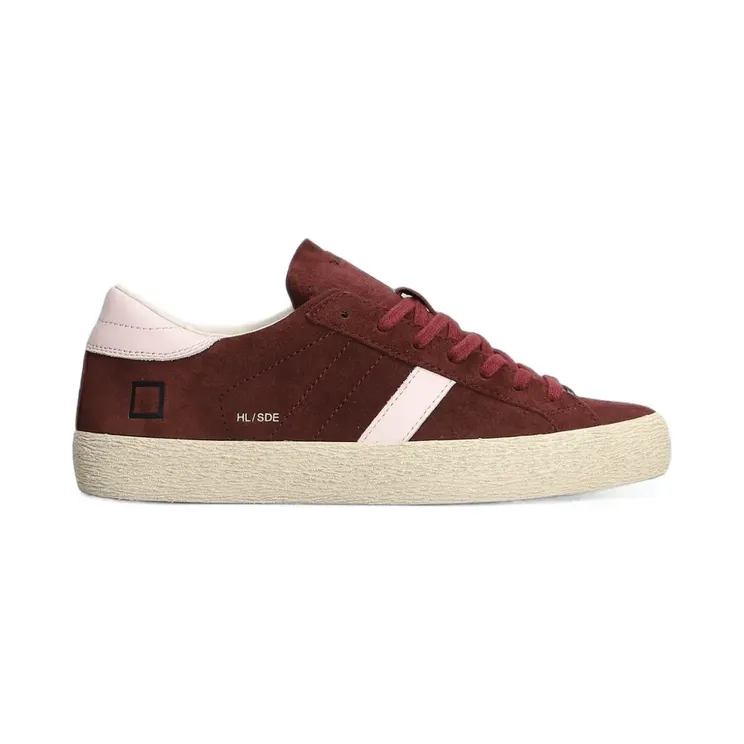 D.A.T.E. Hill Low Block suède met vlakken “Red” (W451HLSDBX)