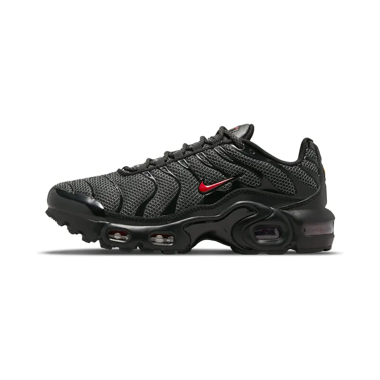 Nike Air Max Plus Black University Red Reflective Silver (GS) (DQ1104-001)