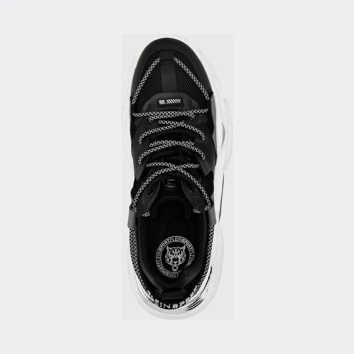 Plein Sport Lace-Up Low-Top Sneakers in Mesh with a Branded Pull-Tab Black (AABSUSC0351STE003N02) (3)