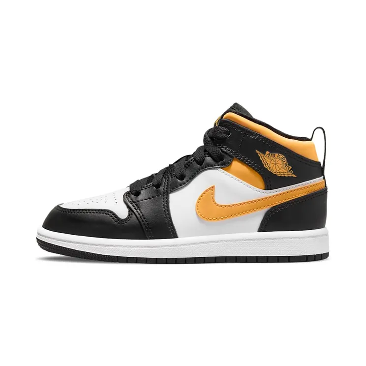 Jordan 1 Mid White Pollen Black (PS) “White / Black / Pollen” (640734-177)