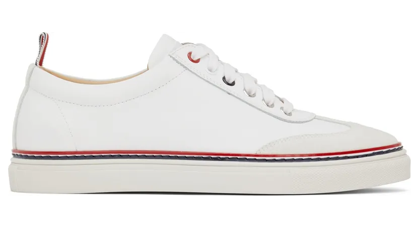 Thom Browne White Calfskin Sneakers (MFD137A-06107)
