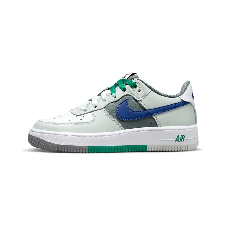 Nike Air Force 1 Low LV8 Light Green Remix “Light Silver / White / Smoke Grey / Deep Royal Blue” (FB9035-001)