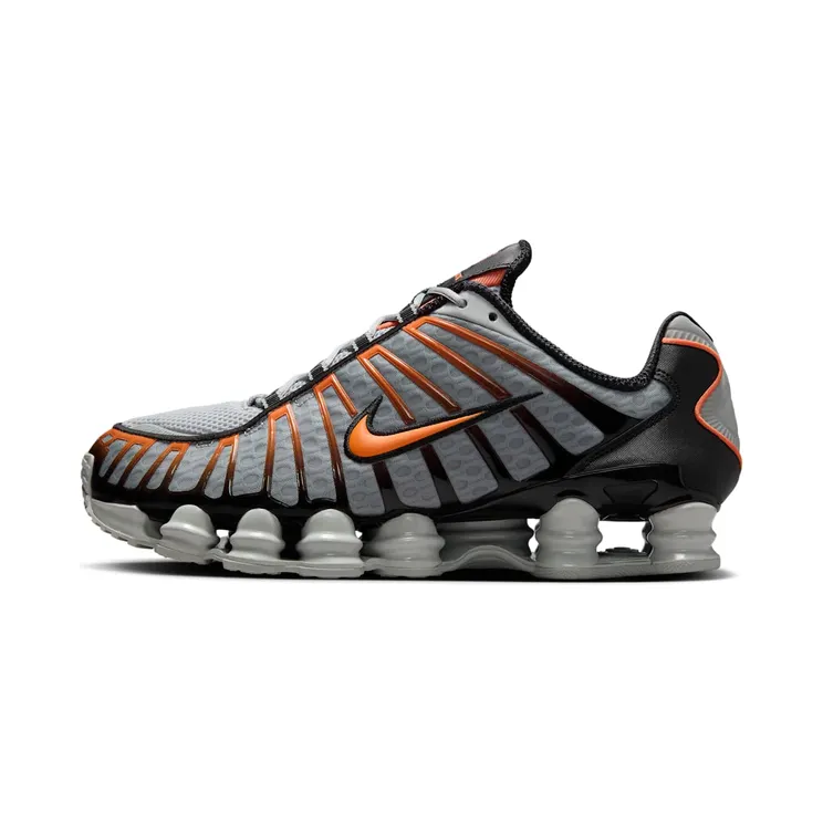 Nike Shox TL “Light Smoke Grey / Black / Bright Mandarin” (AV3595-011)
