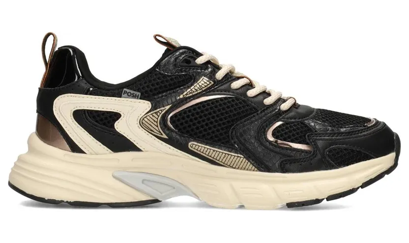 POSH by Poelman sneaker Zwart met goud combinatie (C1451106PSH1)