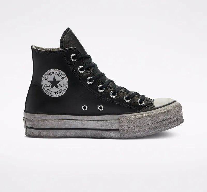 Converse Chuck Taylor All Star Leather Smoke Platform High Top (562908C)