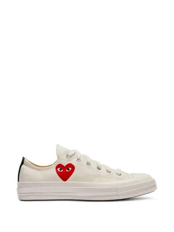 Comme Des Garçons x Converse Chuck 70 sneakers with hart-patroon – Beige (AZK128001)