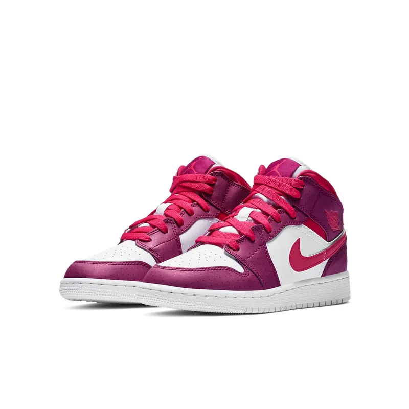 Jordan 1 Mid True Berry Rush Pink (GS) True Berry/Rush Pink-White (555112-661)
