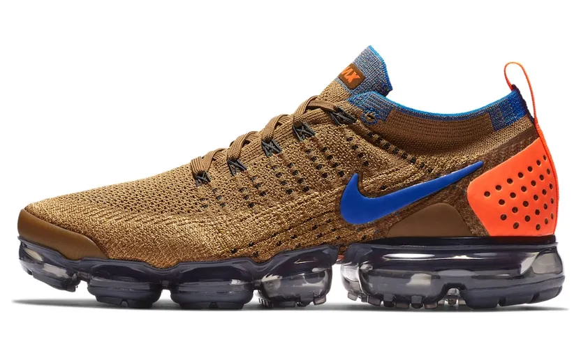 Nike Air VaporMax Flyknit 2 Golden Beige Racer Blue