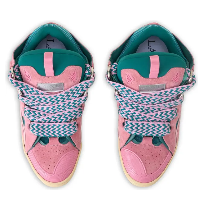 Lanvin Curb Cut-out Lace-up “Pink/Green” (FU-SKDK12 BICO-E25 4050) (4)