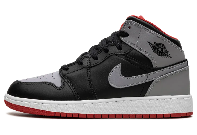 AIR Jordan 1 MID GS “Black Grey Red” (DQ8423-006)
