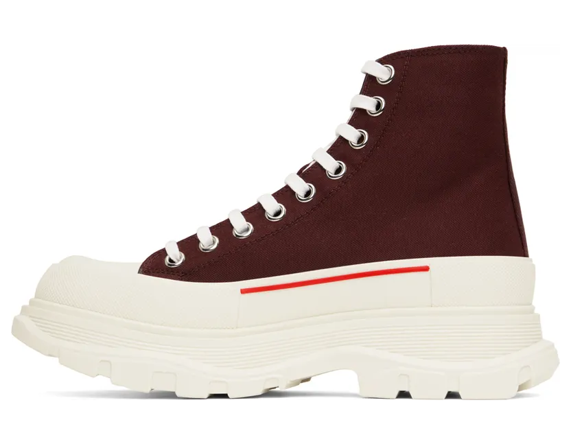 Alexander McQueen Burgundy Tread Slick Sneakers (705659W4V31) (3)