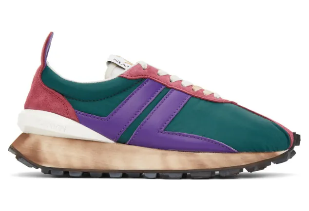Lanvin SSENSE Exclusive Green and Purple Bumper Sneakers (FM-SKBRUN-NYLO-H20)