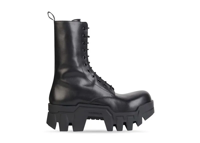 Balenciaga Bulldozer Laceup Boot Black Calfskin (672502WBCQ01000)