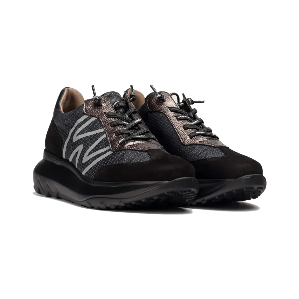 wonders-sneaker A-4001-Combinv-Black