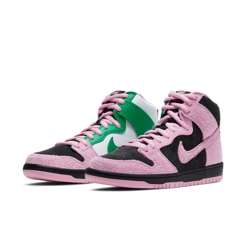 Nike SB Dunk High Invert Celtics Black/Pink Rise-Lucky Green (CU7349-001)