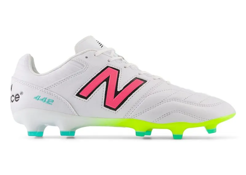 New Balance 442 Pro FG v2 White Hi-Lite Neon Pink (MS41FMWH)