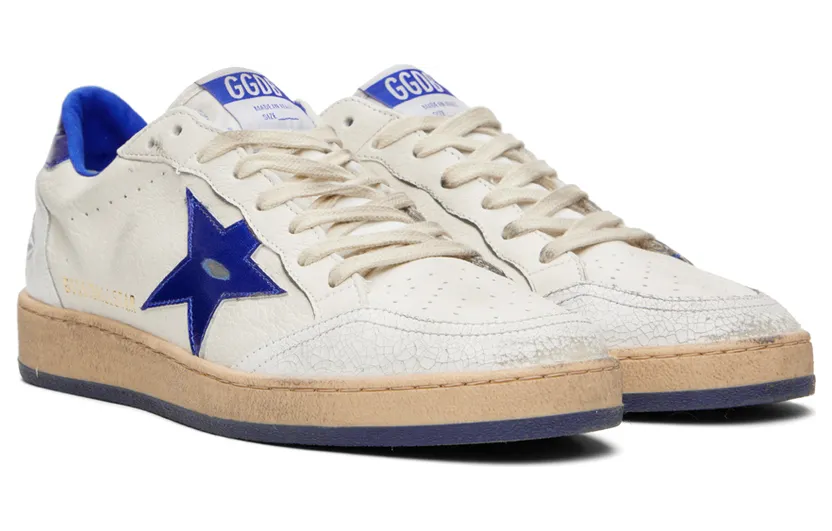 Golden Goose White & Blue Ball Star Sneakers (GMF00117.F002198.10327) (4)