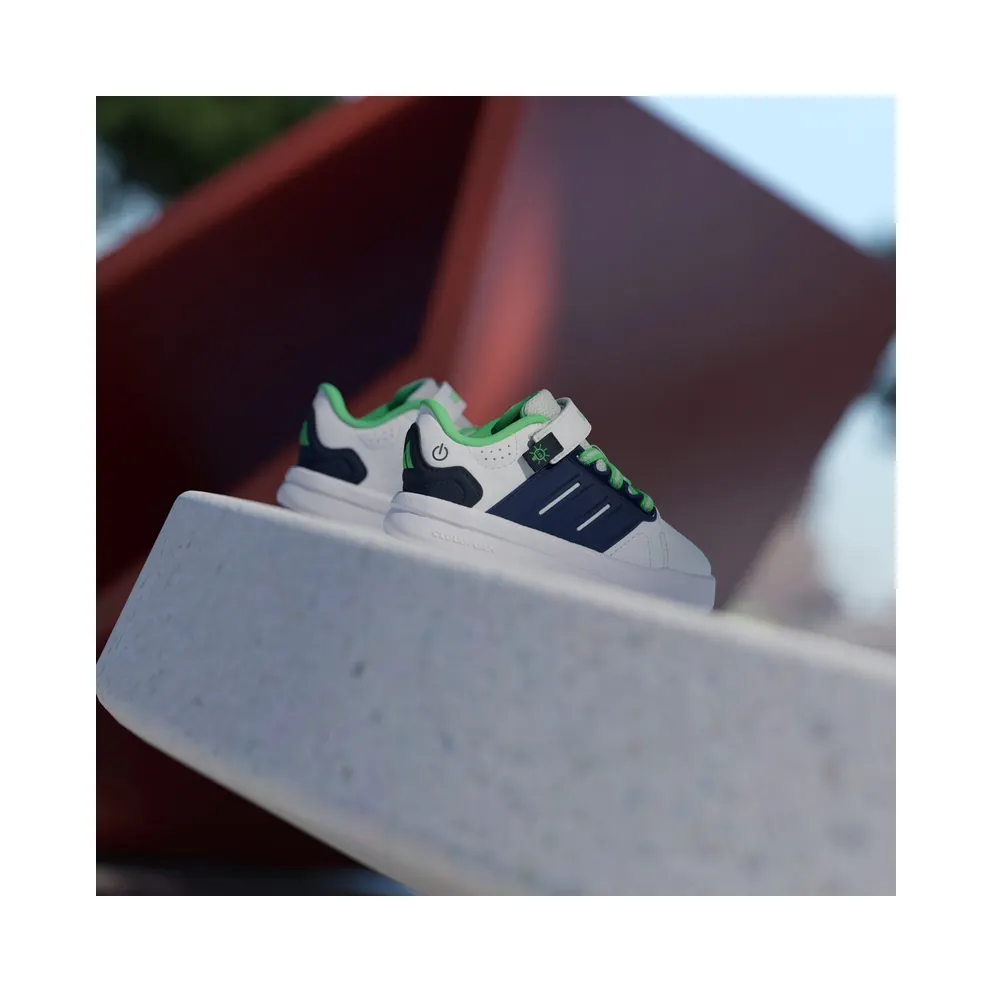 Adidas LIGHTORAMA COURT Shoes PEUTERS Cloud White / Night Indigo / Screaming Green (KJ7001)
