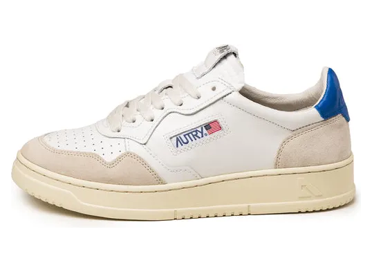 Autry Medalist Low Leather / Suede White / Princess Blue (AULMLS49)