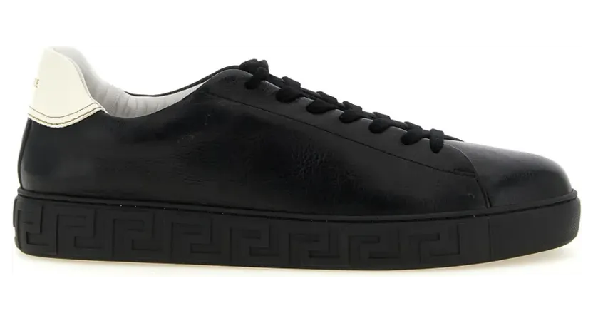 Versace Greca leren sneakers – Zwart (10242061A18384)