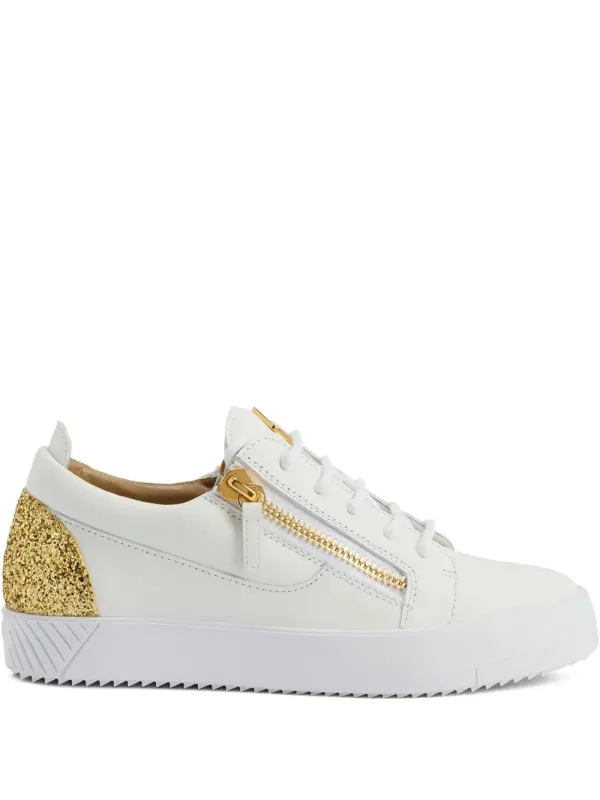 Giuseppe Zanotti Gail sneakers with glittervlak and rits – White (RW50018H03)