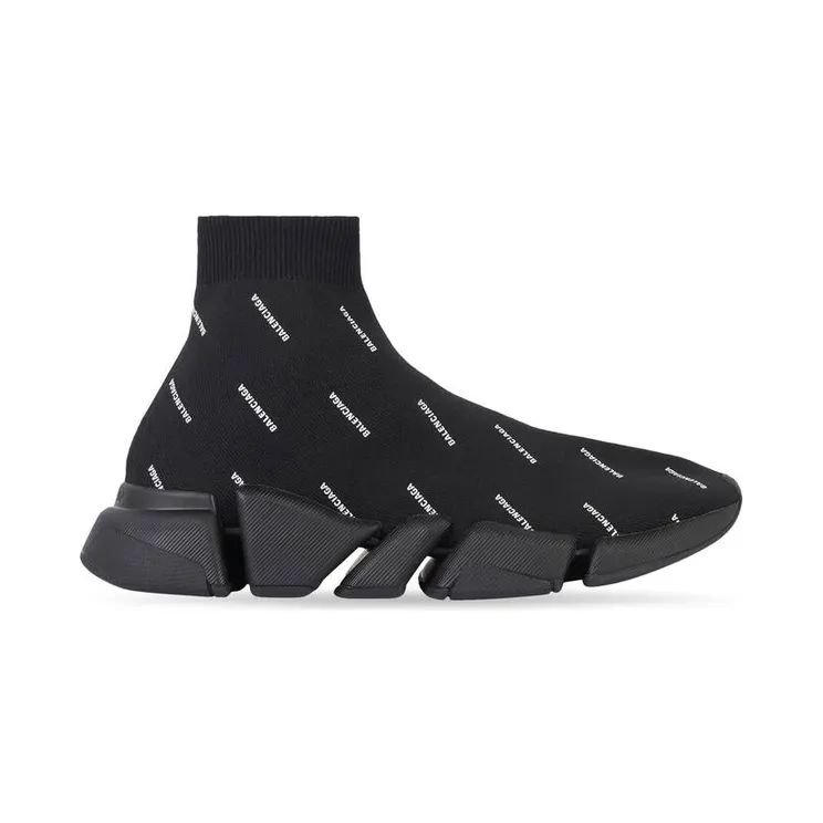 Balenciaga Speed Trainer 2.0 All Over Logo Black White (617239W2DB01090)
