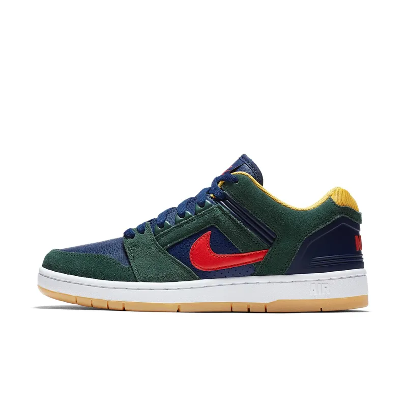 Nike SB Air Force 2 Low Rugby Midnight Green/Blue Void-Habanero Red (AO0300-364)