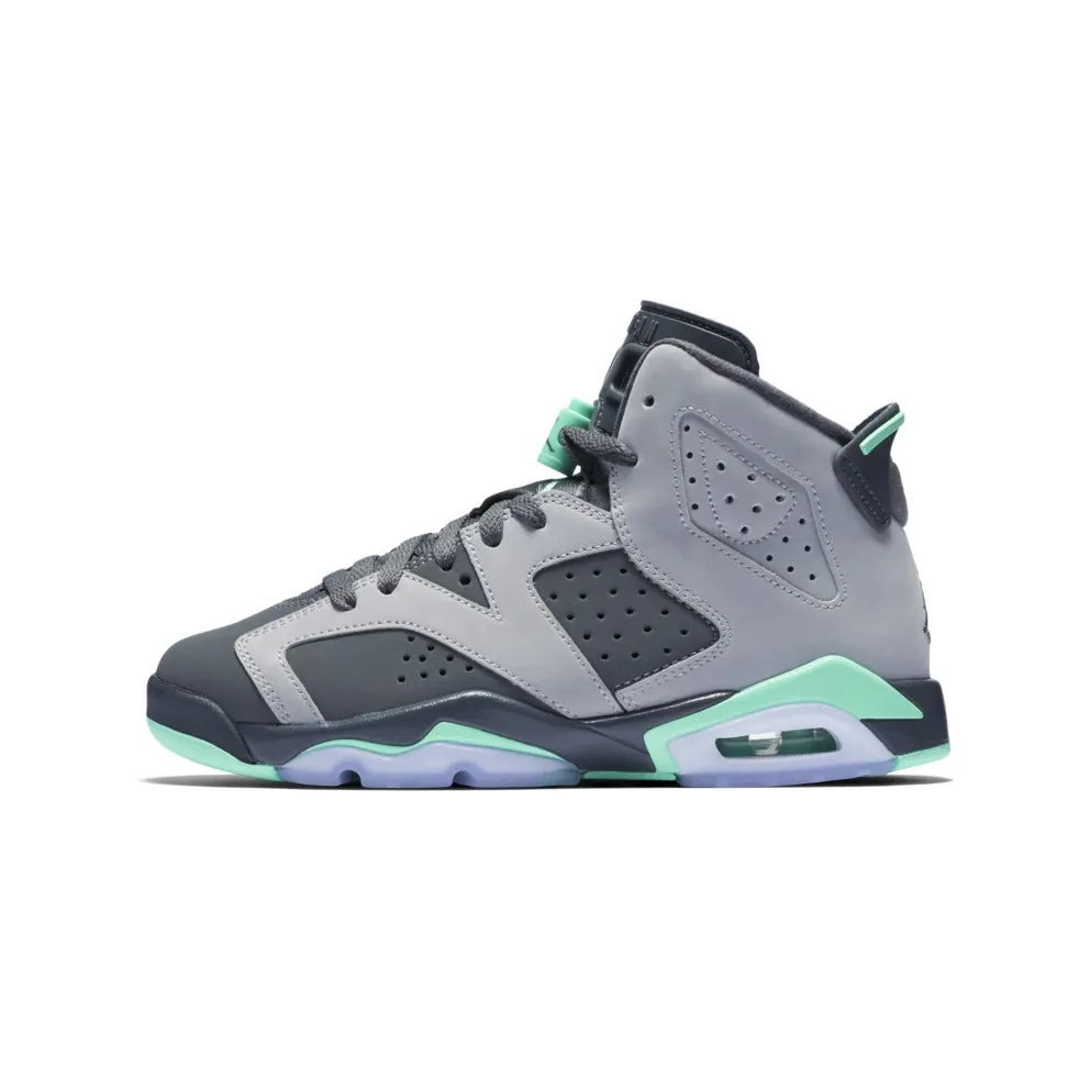 Jordan 6 Retro Green Glow (GS) Cement Grey/Green Glow-Dark Grey-Gorge Green (543390-005)