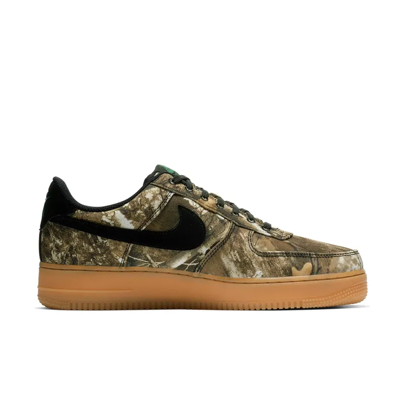 Nike Air Force 1 Low Realtree Black Black/Black-Aloe Green-Gum Medium Brown (AO2441-001)