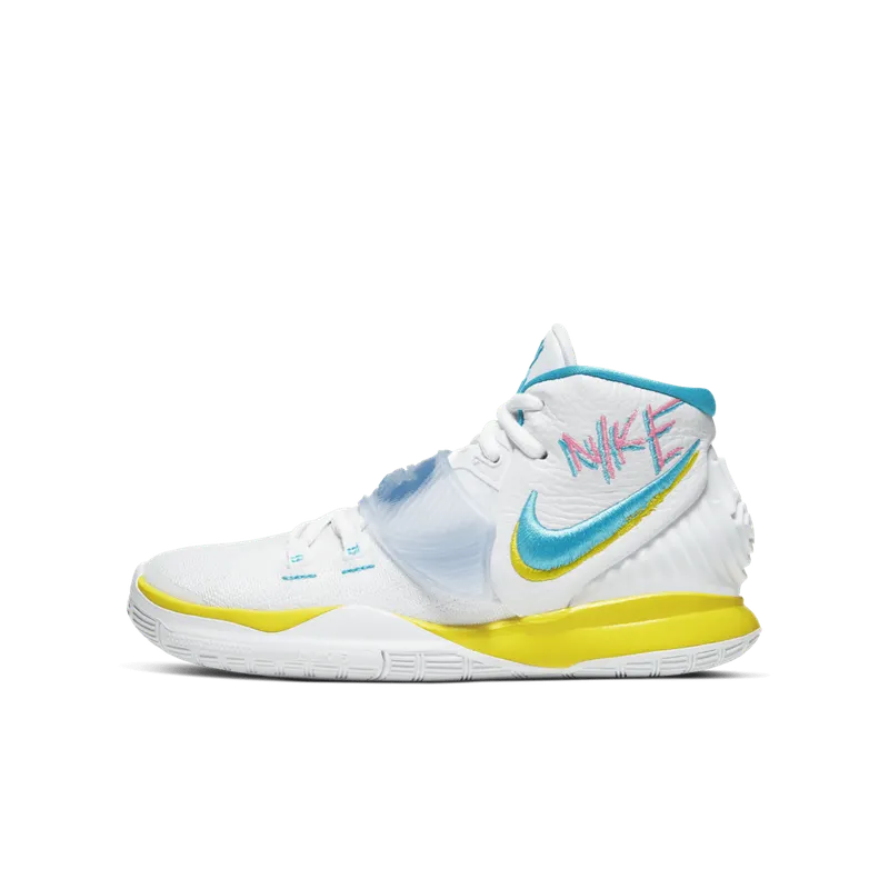 Nike Kyrie 6 90s (GS) White/Opti Yellow-Digital Pink-Blue Fury (BQ5599-101)