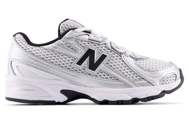 New Balance 740 Bungee Lace PS “Silver Metallic Black” (PZ740NW)