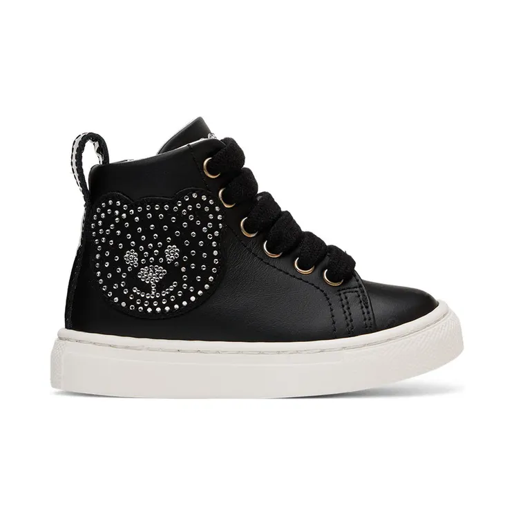 Moschino Baby Black Crystal Teddy High Sneakers (71703)