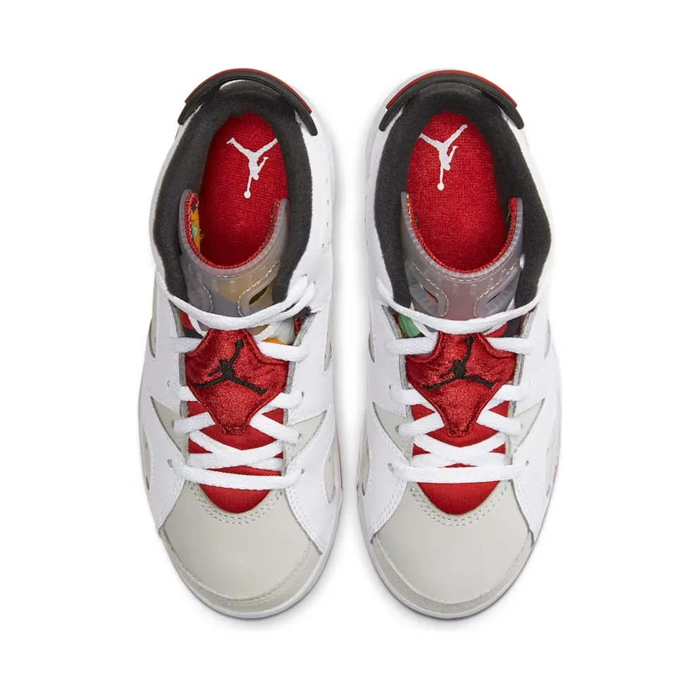 Jordan 6 Retro Hare (PS) Neutral Grey/White-True Red-Black (384666-062)
