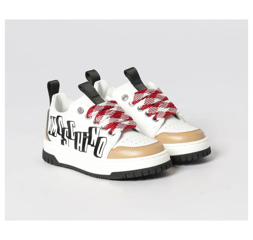 Moschino Leather Sneakers with Logo Print White (830904)