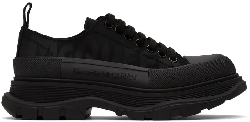 Alexander McQueen White & Black Tread Slick Graffiti (682421W4RQ2)