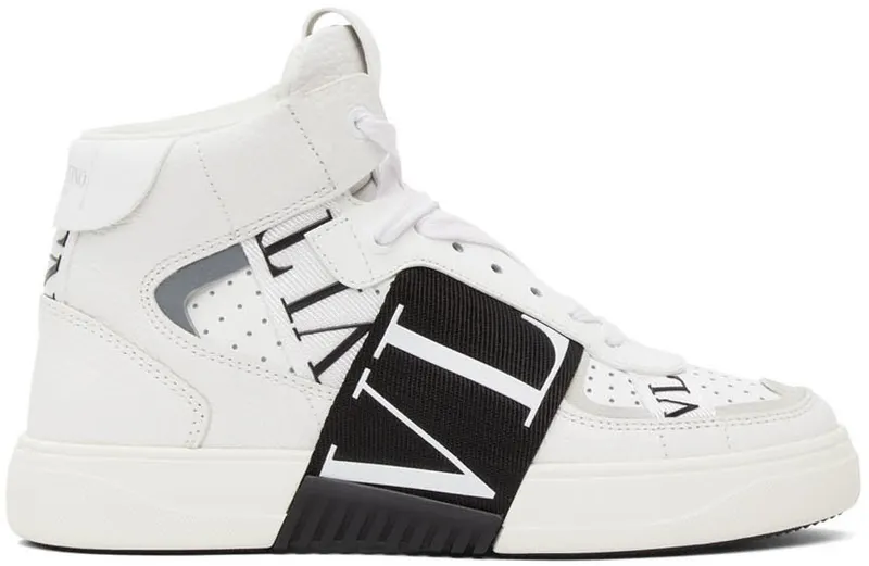 Valentino Garavani White & Black ‘VL7N’ Mid-Top Sneakers (VW0S0BF5WRQ)