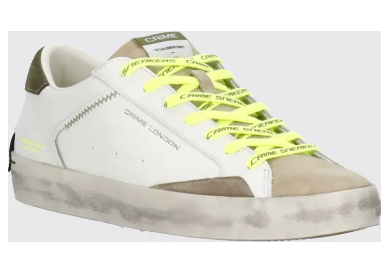Crime Distressed Leather Sneakers Ivory (19001PP810)